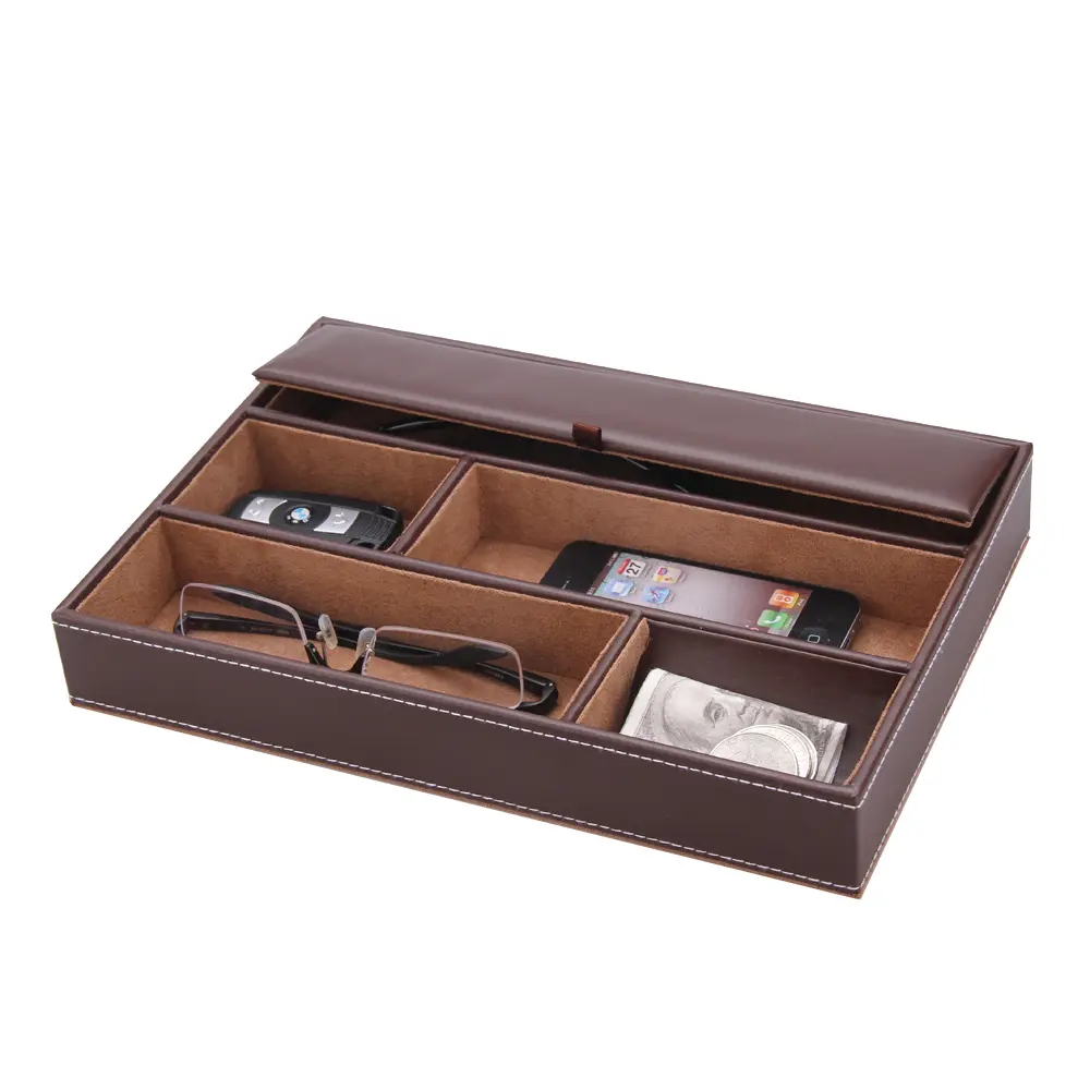 Faux leather desk storage tray for keys or accessories | WG012