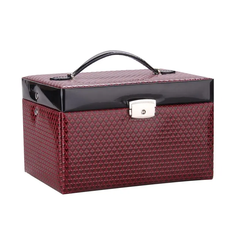 Compact & Stylish Chic Bi-color Faux Leather Jewelry Box | ZG018