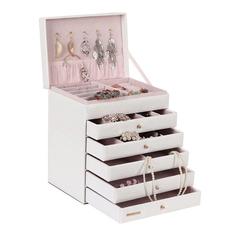 Luxury Faux Leather 6-Layer Jewelry Storage Box | ZG209