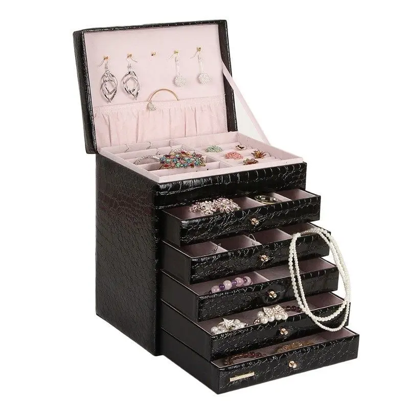 Luxury Faux Leather 6-Layer Jewelry Storage Box | ZG209