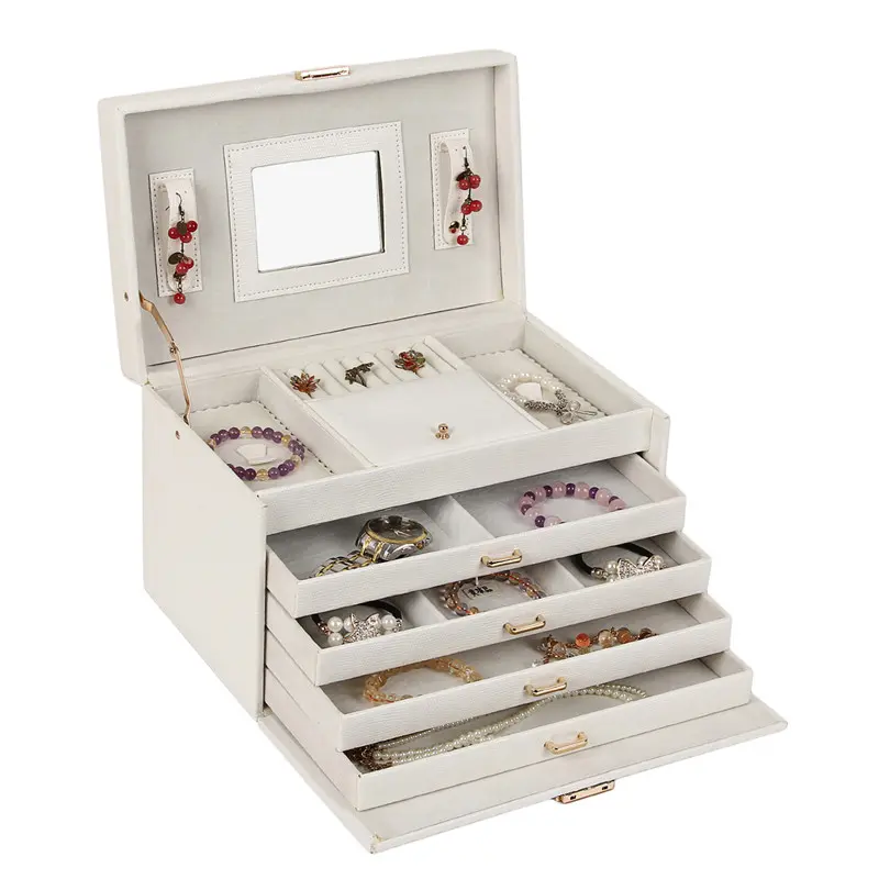 5-Tier PU Jewelry Box with Lizard Embossed Faux Leather | ZG106
