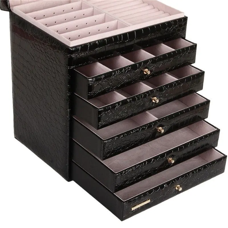 Luxury Faux Leather 6-Layer Jewelry Storage Box | ZG209